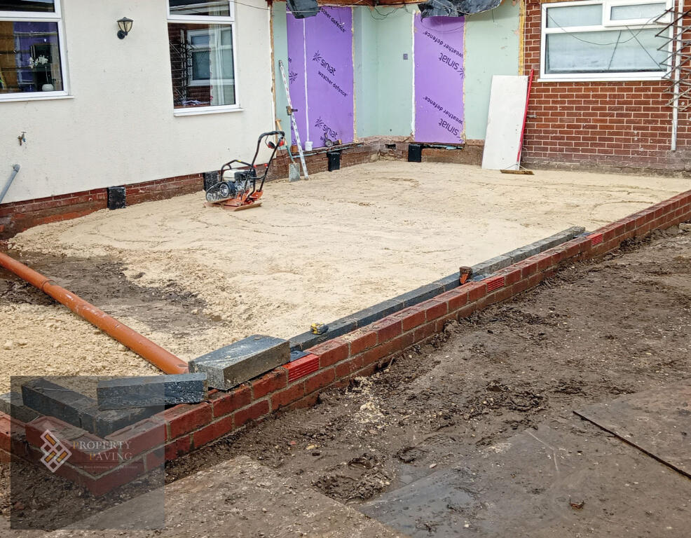 Extension Groundworks – Sub Base Compaction Sub-base installation and compaction for extension groundworks to DPC level in Doncaster